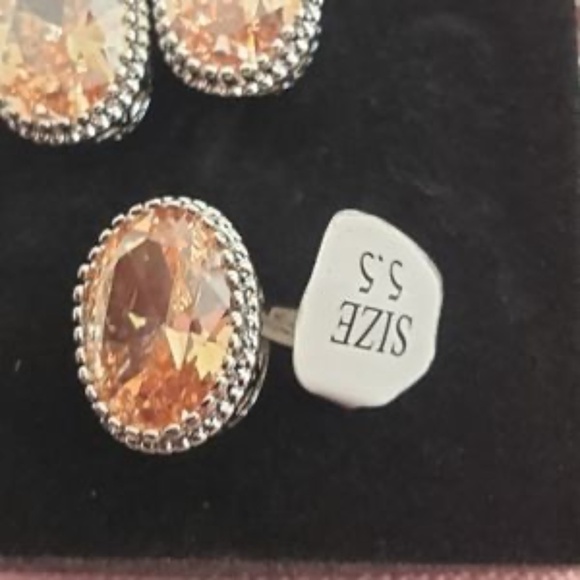 925 Sterling Silver-Necklace Earrings and Ring 5.5 New - Picture 3 of 5